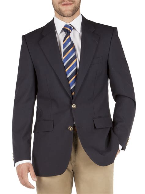 men's traditional blue blazer.